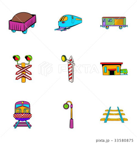 Machinist icons set, cartoon style 33580875