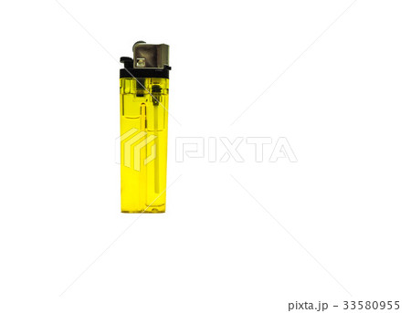 yellow lighter isolated on the white background yellow lighter isolated on the white background 33580955