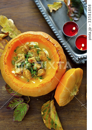 かぼちゃ(パンプキン)スープ／Pumpkin soup 33581808