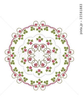 Pattern round frame for napkin embroidery bouquet Pattern round frame for napkin embroidery bouquet 33581883