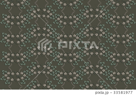 Seamless green background of bouquets with flowers 33581977