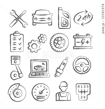 Auto Service Doodle Icons 33581978