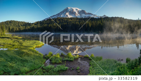 Mt Rainier at Reflection Lakes Sunrise 33582319