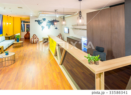 Hotel reception of hostel dormitory 33586341