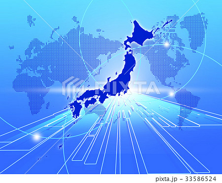 ビジネス日本 日本地図 ビジネス背景 日本経済のイラスト素材