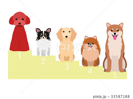 日本の人気犬のイラスト素材