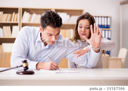 Young family in marriage divorce concept 33587566