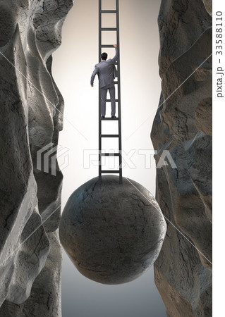 Businessman in career promotion concept 33588110