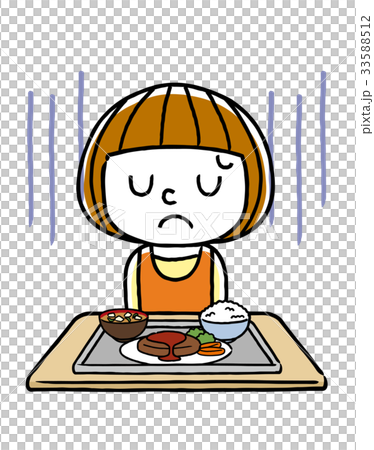 女の子 食欲不振のイラスト素材