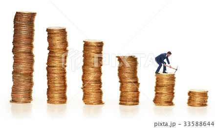 Cryptocurrency concept with businessman mining Cryptocurrency concept with businessman mining 33588644