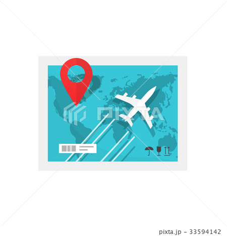 Air delivery service concept, flat cartoon plane Air delivery service concept, flat cartoon plane 33594142