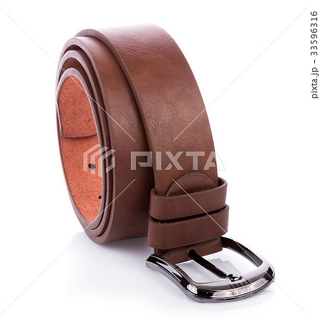 Leather belt isolated on white background Leather belt isolated on white background 33596316