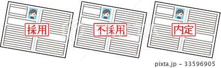 履歴書　見開き　採用・不採用・内定　男性 33596905