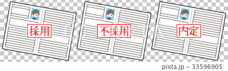 履歴書　見開き　採用・不採用・内定　男性 33596905
