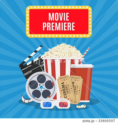 movie poster template のイラスト素材 33600507 pixta