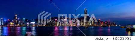 香港の夜景 大パノラマ ロゴなし 香港の夜景 大パノラマ ロゴなし 33605955