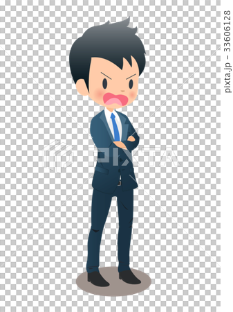 Young male businessman in suit getting angry 33606128