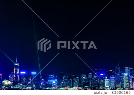 香港の夜景とレーザーショー 33606169