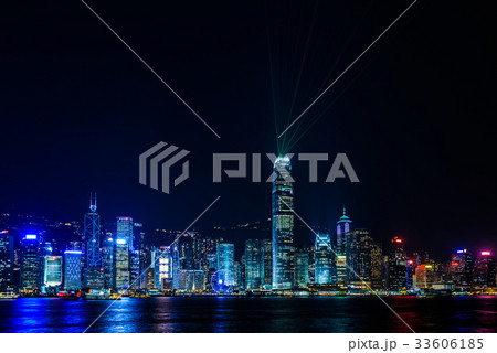 香港の夜景とレーザーショー 香港の夜景とレーザーショー 33606185