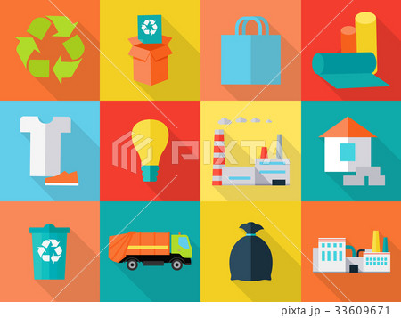 Waste Recycling Icons Sign Symbols. Sorting Waste 33609671