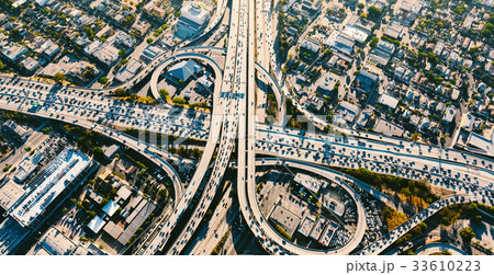 Aerial view of a massive highway intersection in 33610223