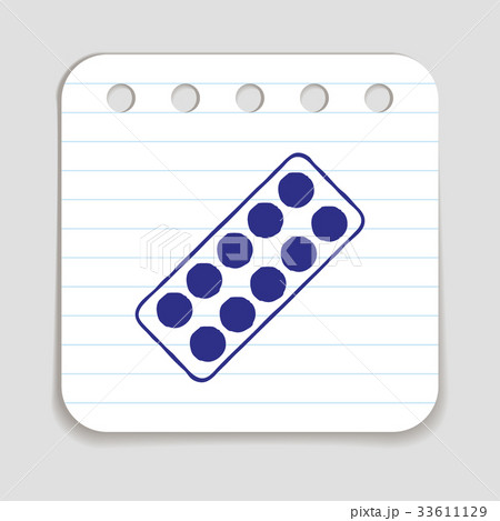 Pills blister doodle icon 33611129