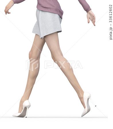 レッグケアイメージ　綺麗な女性の脚　perming３DCGイラスト素材 33612602