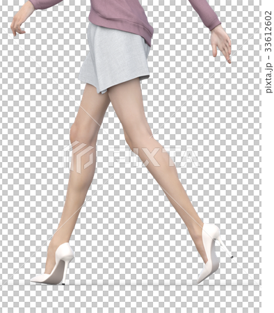 レッグケアイメージ　綺麗な女性の脚　perming３DCGイラスト素材 33612602