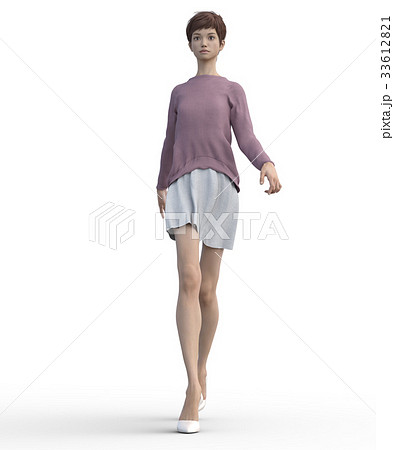 ポーズする綺麗な脚の女性 perming3DCGイラスト素材 ポーズする綺麗な脚の女性 perming3DCGイラスト素材 33612821