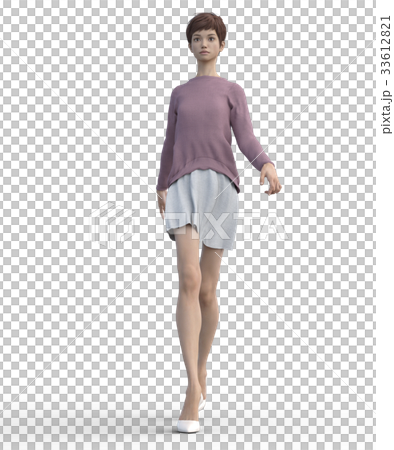 ポーズする綺麗な脚の女性 perming3DCGイラスト素材 ポーズする綺麗な脚の女性 perming3DCGイラスト素材 33612821
