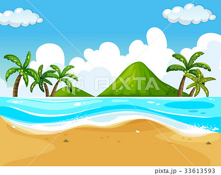 Background scene with beach and ocean 33613593