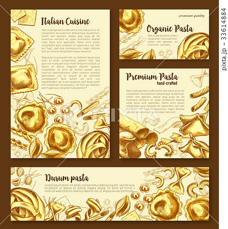Vector posters templates set of Italian pasta 33614884