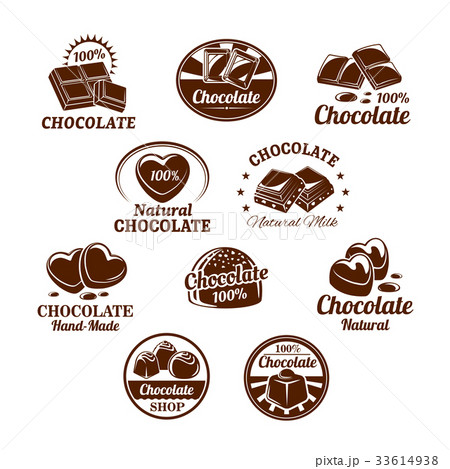 Vector icons set for chocolate desserts Vector icons set for chocolate desserts 33614938