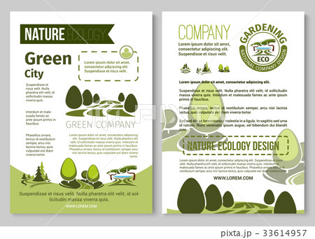 Vector brochure for nature eco gardening 33614957