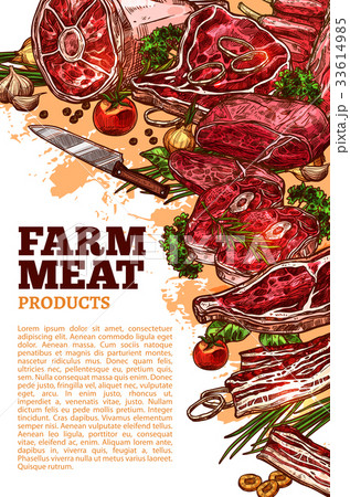 Vector meat poter for butchery or farm market Vector meat poter for butchery or farm market 33614985