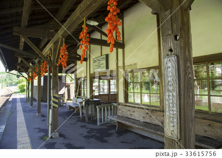 大隈横川駅　ホームの柱にある機銃掃射の跡 33615756