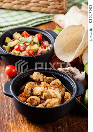 Ingredients ready for preparing chicken tacos 33617935