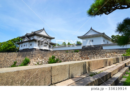 大阪城 大手門周辺の風景の写真素材