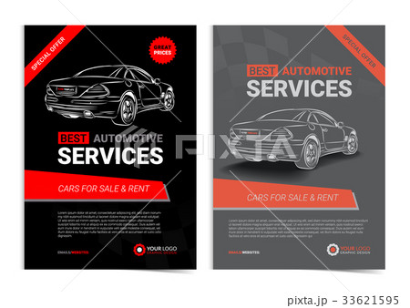 Set of AUTOMOTIVE SERVICES layout templates. 33621595