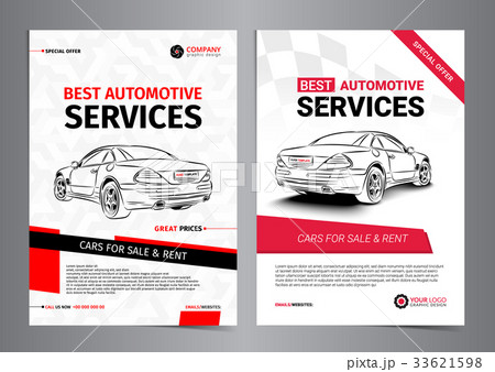Set of AUTOMOTIVE SERVICES layout templates. 33621598