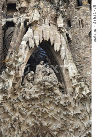 Nativity facade of Sagrada Familia in Barcelona Nativity facade of Sagrada Familia in Barcelona 33621729