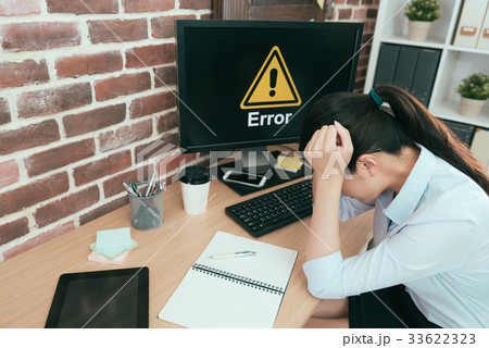 high angle photo of computer getting mistake high angle photo of computer getting mistake 33622323