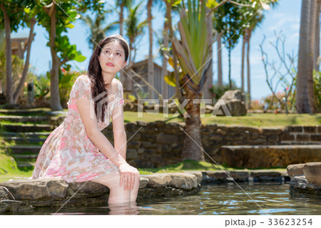 beautiful sweet lady wearing summer dress 33623254