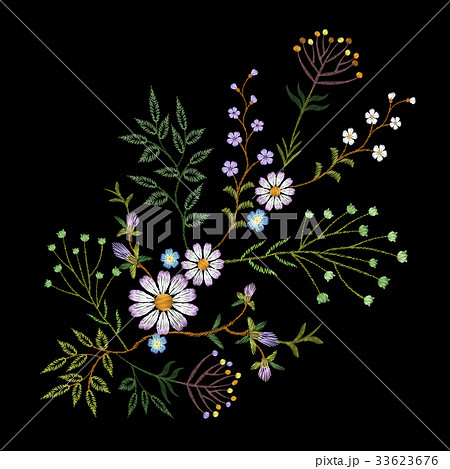 Embroidery trend floral pattern small branches 33623676