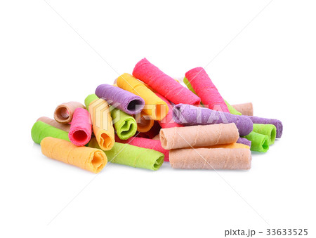 colorful of coconut-biscuit curl, thai dessert colorful of coconut-biscuit curl, thai dessert 33633525