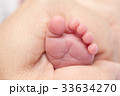 Baby feet in hands 33634270