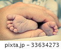 Baby feet in hands 33634273