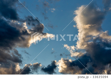 colorful dramatic sky with clouds 33635094