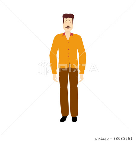 vector flat adult man with mustage isolated vector flat adult man with mustage isolated 33635261