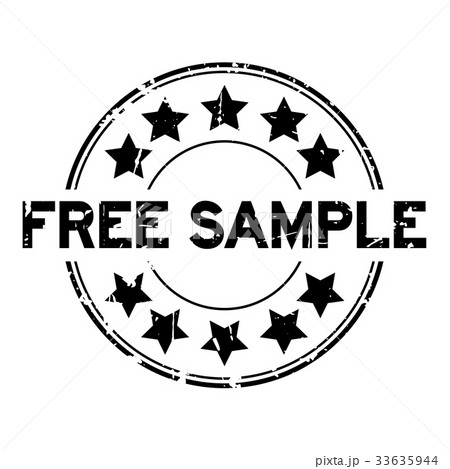 Grunge black free sample  round rubber seal stamp 33635944